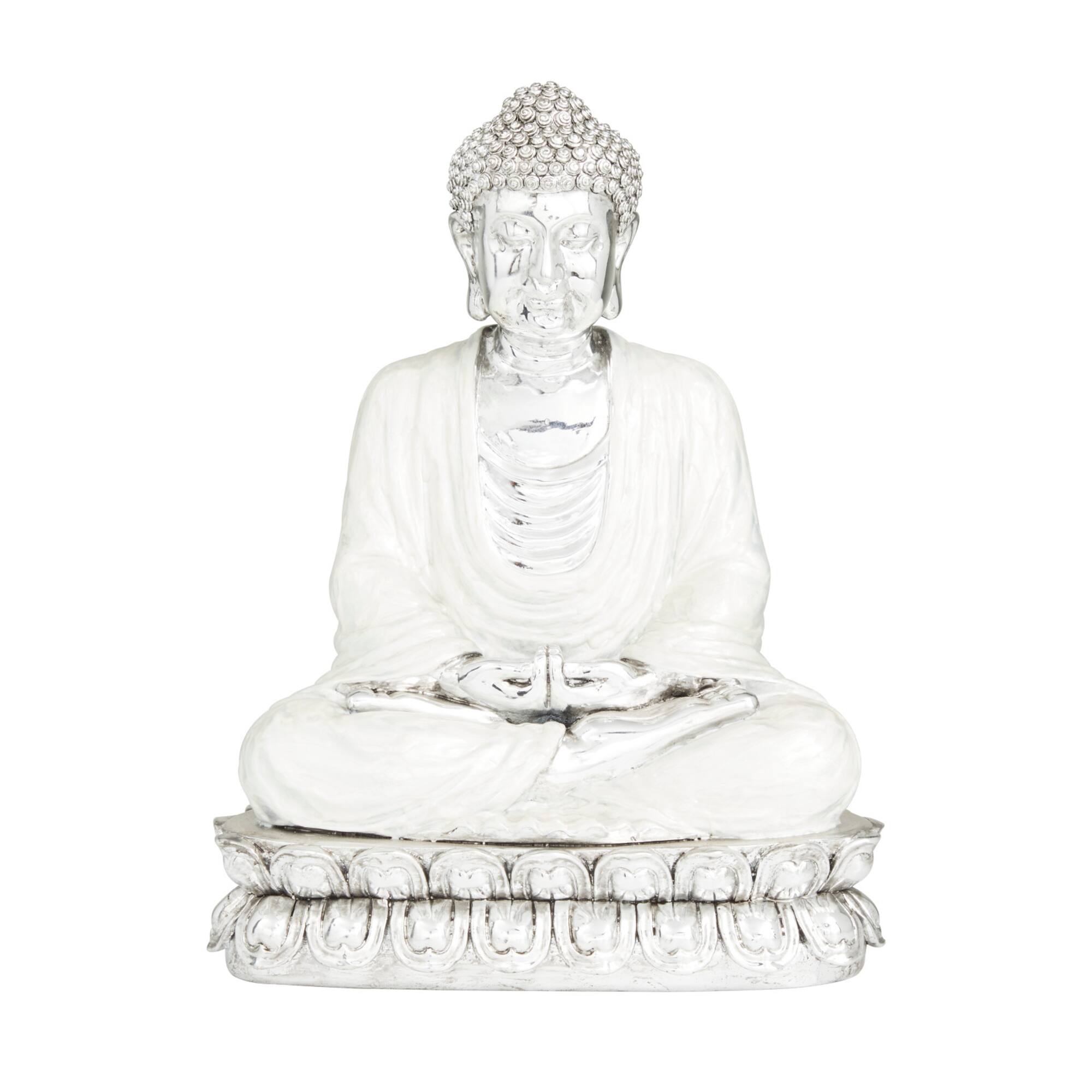 Silver Polystone Eclectic Sculpture, 16" x 12" x 9"